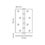 Петля карточная универсальная MS 100X70X2.5-4BB BL, врезная, цвет черный, сталь