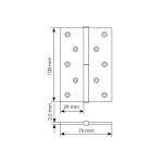 Петля карточная разъемная MSD 100X70X2.5 PC R стальная правая, врезная, цвет хром