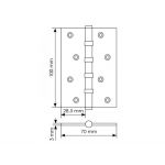 Петля карточная универсальная MBU 100X70X3-4BB COF латунь,врезная,цвет кофе