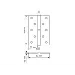 Петля карточная разъемная MB 120X80X3.5 SG L C латунная с коронкой левая, верзная, цвет матовое золото